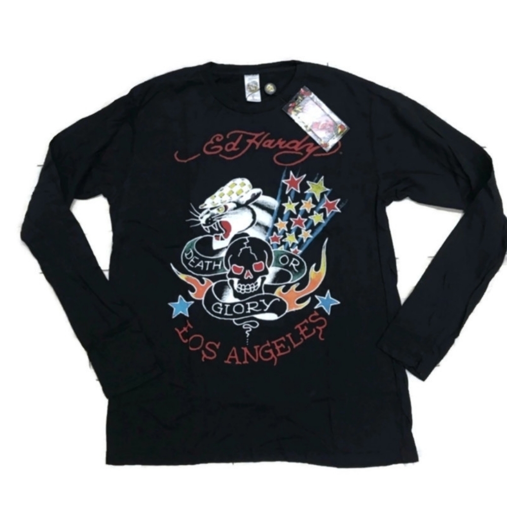 NWT Ed Hardy Unisex Black Long Sleeve Shirt. - Picture 5 of 8